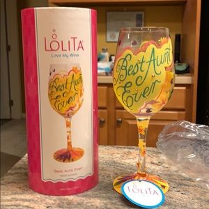 NWOT. Lolita Best Aunt Ever Wine Glass 15 oz